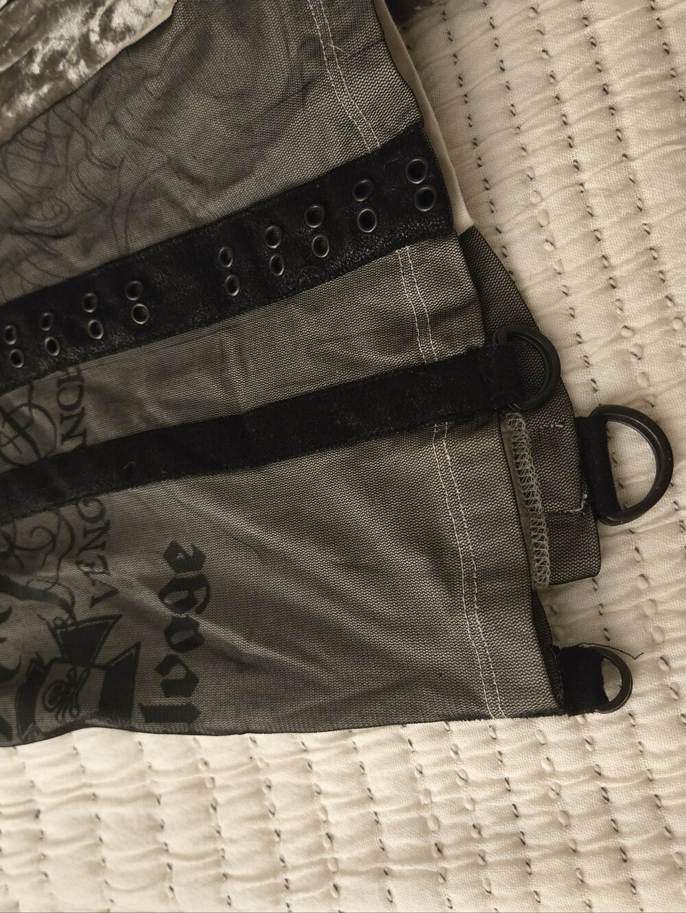 Salvage Cream and Black Studded Graphic Mini Dress - Picture 9 of 9